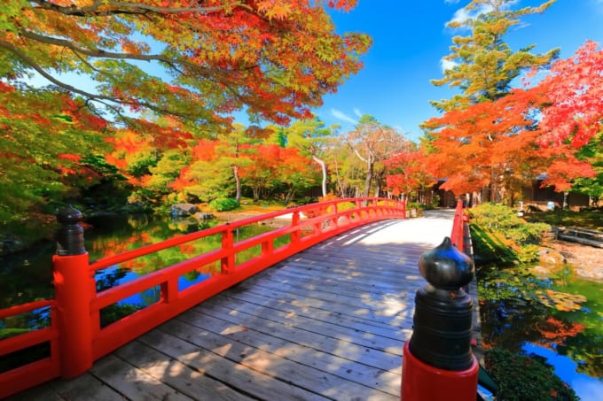 由志園の紅葉（島根県松江市）
