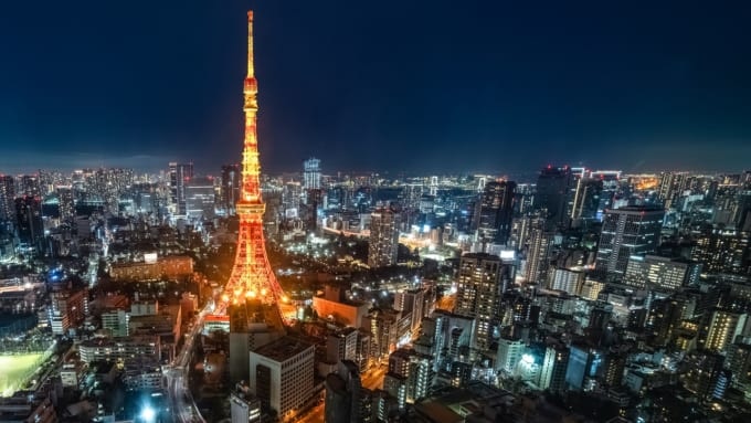 麻布台ヒルズ スカイロビーから眺める東京の夜景
