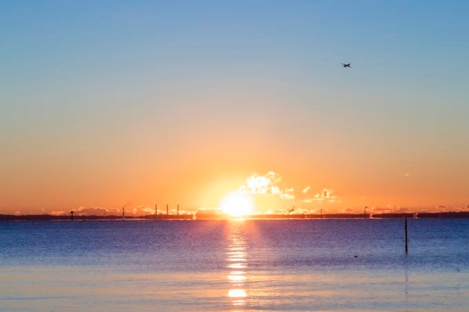 城南島海浜公園の日の出