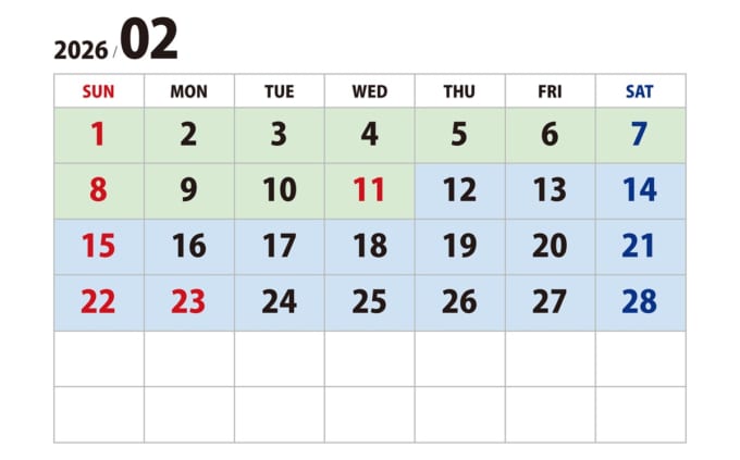 商船三井さんふらわあ　大洗から苫小牧までのフェリー料金がわかる2026年2月のカレンダー