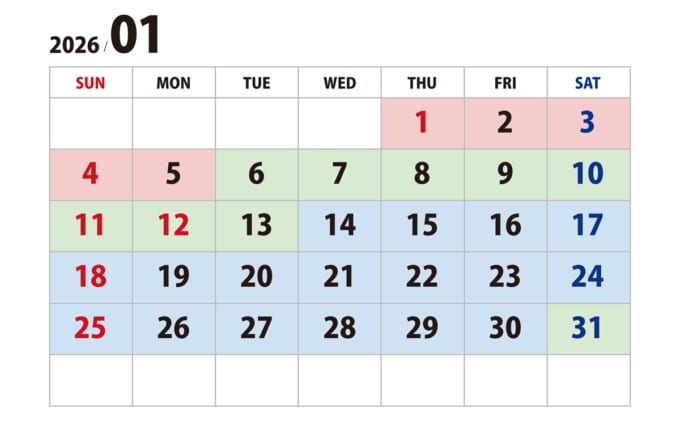 商船三井さんふらわあ　苫小牧から大洗までのフェリー料金がわかる2026年1月のカレンダー