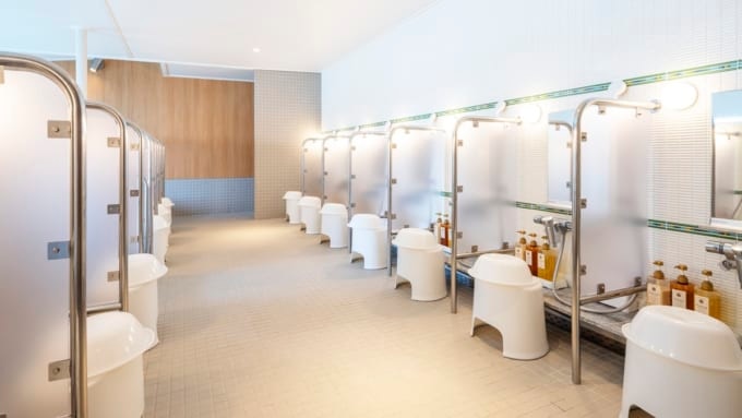 宮崎カーフェリーの展望浴室の洗い場