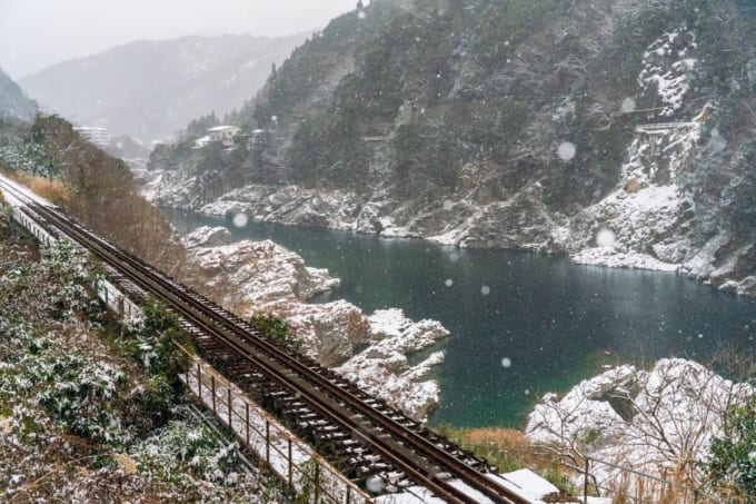 大歩危小歩危（徳島県の雪景色）