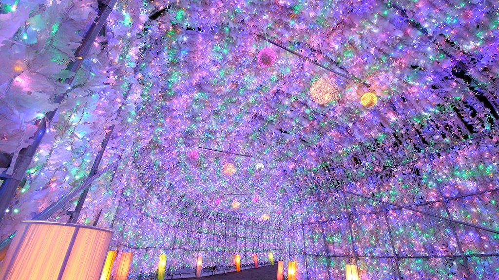 洞爺湖温泉イルミネーションストリート・トンネル | あわせて40万個以上の電球が自慢