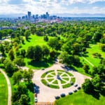 デンバーの美しい上空から撮影した風景