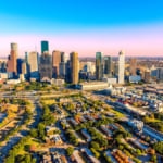 上空からのヒューストンの街並み