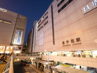 北千住駅は地下鉄やJR、東武、TXのターミナル。