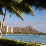 ハワイのワイキキビーチの風景