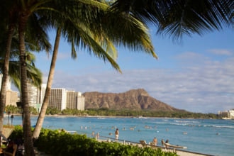 ハワイのワイキキビーチの風景