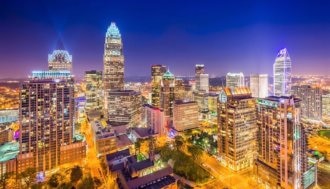 シャーロット（アメリカ合衆国ノースカロライナ州）の夜景