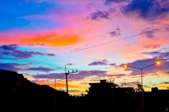 トゥンソンの美しい夕焼け