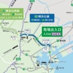 横浜北線・馬場出入口の位置