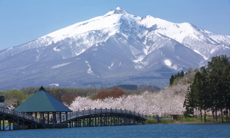 岩木山に飛翔する鶴の舞橋を観光！吉永小百合さんのCMで見た優美な景色