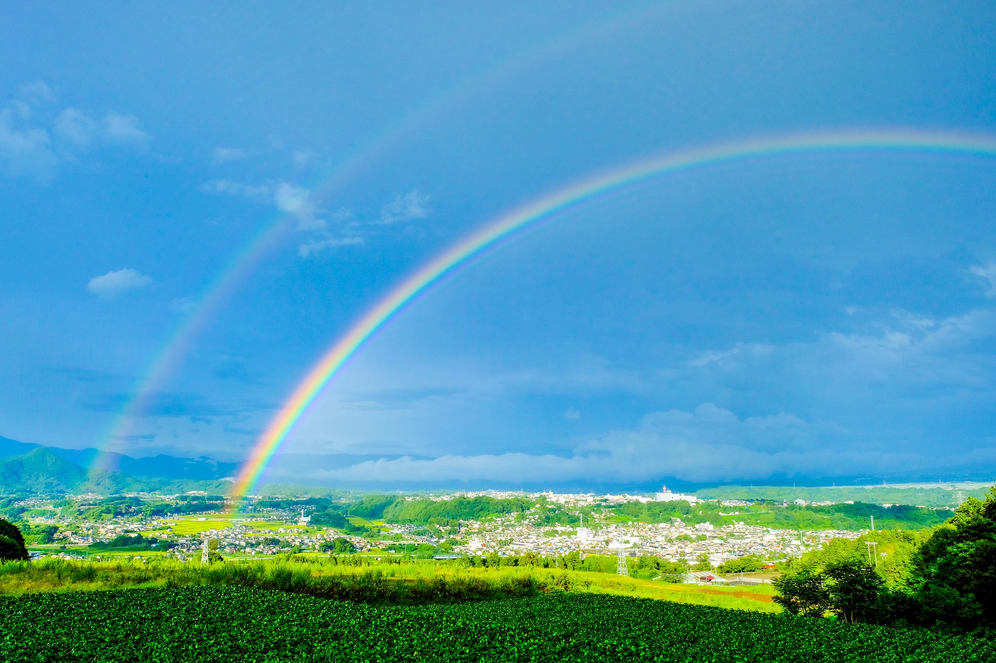 雨上がりに二重の虹が出現 ダブルレインボーは幸運のサイン Skyticket 観光ガイド