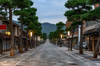 出雲大社 表参道神門通りの朝景色