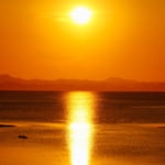 夕日が美しいサロマ湖