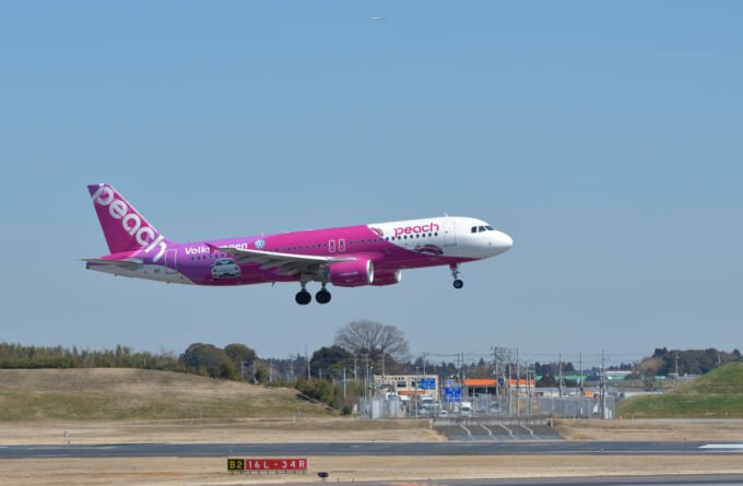 peachの飛行機