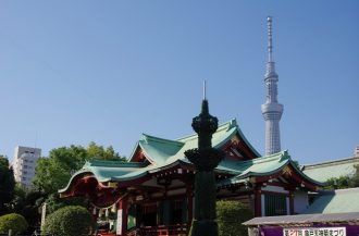 亀戸天神と東京スカイツリー
