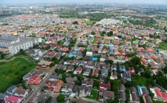 バンヤイノンタブリのコミュニティ。メトロ1号線の建設でブームになったエリア。