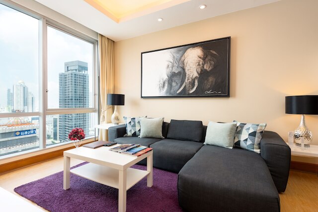 サービス付き2ベッドルームのスカイビラ、ビュー付き