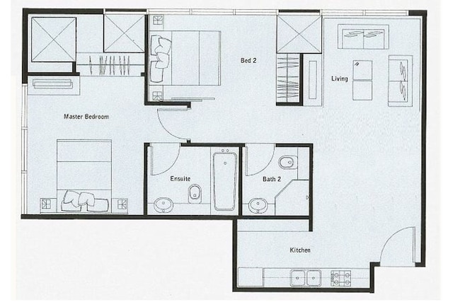 サービス付き2ベッドルームの景色の良いスカイヴィラ