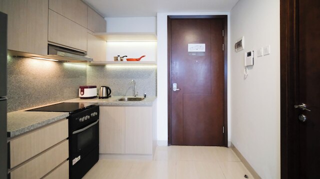 モダンアンドコンフィースタジオアットグランドスンゴノラグーンアパートメント