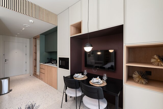 シック スタジオ ウィズ ブルジュ ハリファ ビュー バルコニー