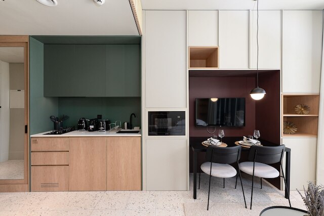 シック スタジオ ウィズ ブルジュ ハリファ ビュー バルコニー