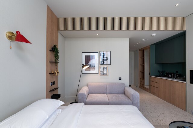 シック スタジオ ウィズ ブルジュ ハリファ ビュー バルコニー