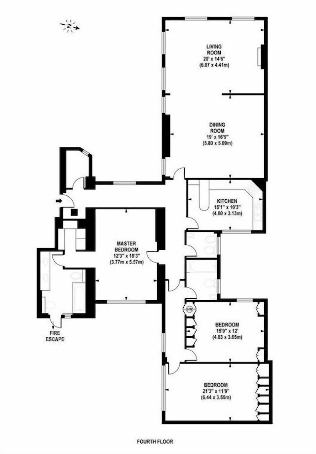 ペントハウス 3ベッド 3バス オン マーブル アーチ