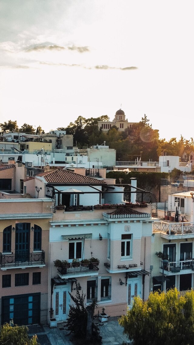 ユニーク サンリット ハウス オーバールッキング ザ アクロポリス