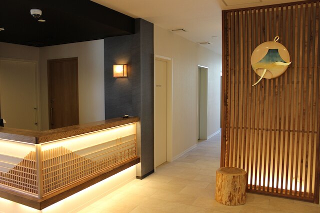 富士山と河口湖とホテル風鈴