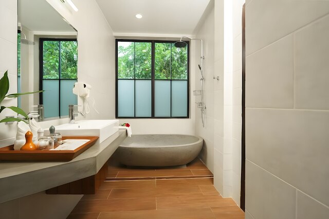 ルーム デラックス ダブル ルーム ウィズ パティオ オア バ