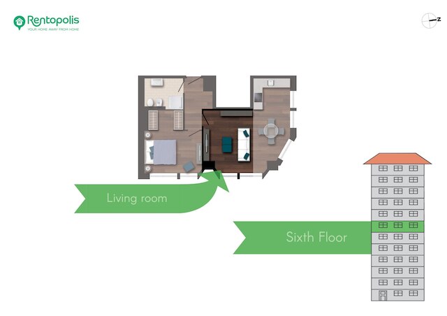 S バビラ セントラル タワー ウィズ ルーフトップ テラス イン サン バビラ