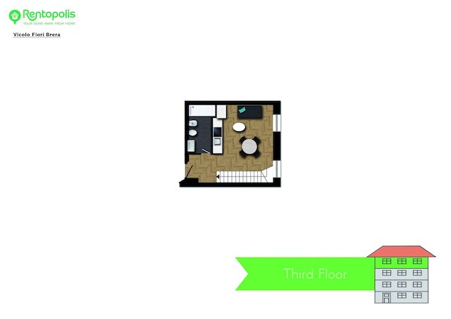 ヴィコロ フィオーリ - モダン スプリット レベル ロフト イン ザ ハート オブ ブレラ