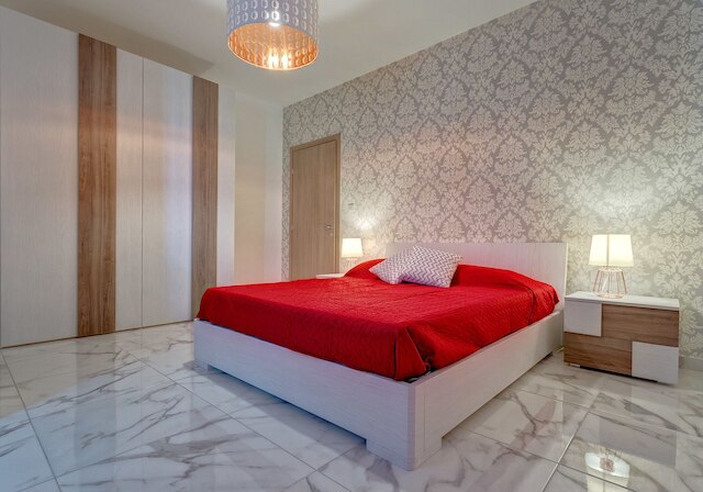 素敵なベッドルーム 2 室、アパートメント、海