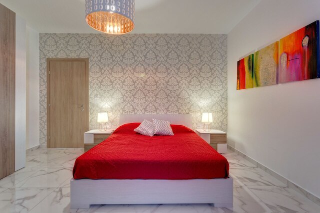 素敵なベッドルーム 2 室、アパートメント、海