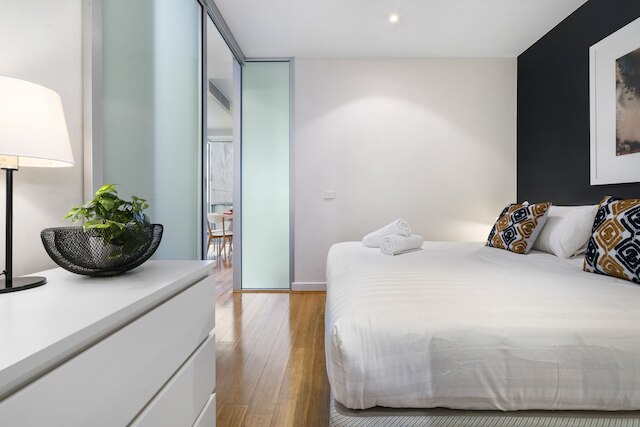 クリスティナ、ベッドルーム 1 室、メルボルン アパートメント