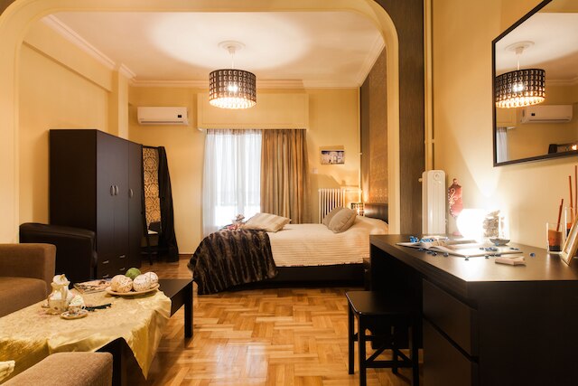 安全な地域にある広々としたアパート、アクロポリスまで徒歩圏内