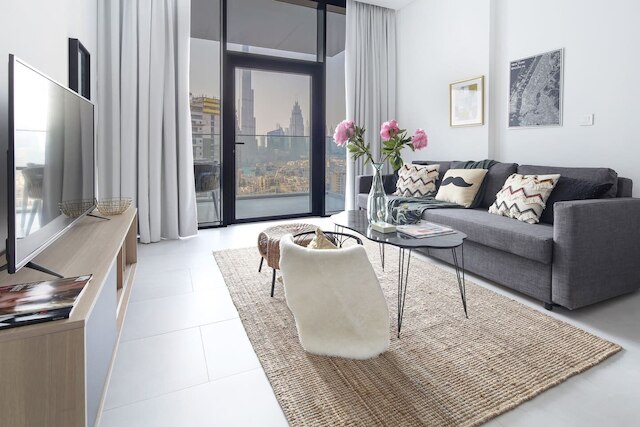 スタニング スタジオ W/ ブルジ カリファ ビュー !