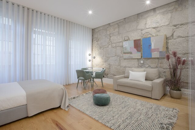 リビング - ダウンタウン ラグジュアリー アパートメント 1R