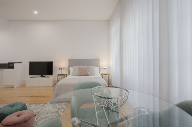 リビング - ダウンタウン ラグジュアリー アパートメント 1R