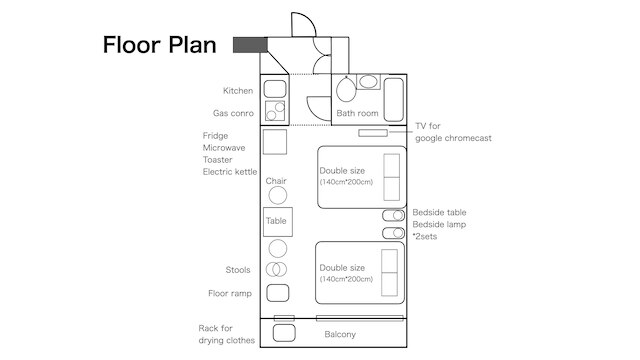 2 Double Bed Heart of Shibuya Up to 4ppl