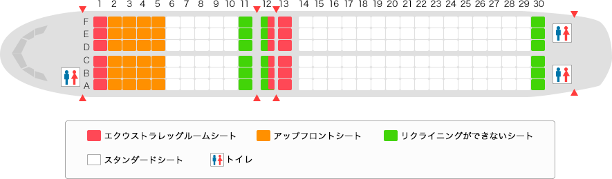 Jetstar機内の座席表