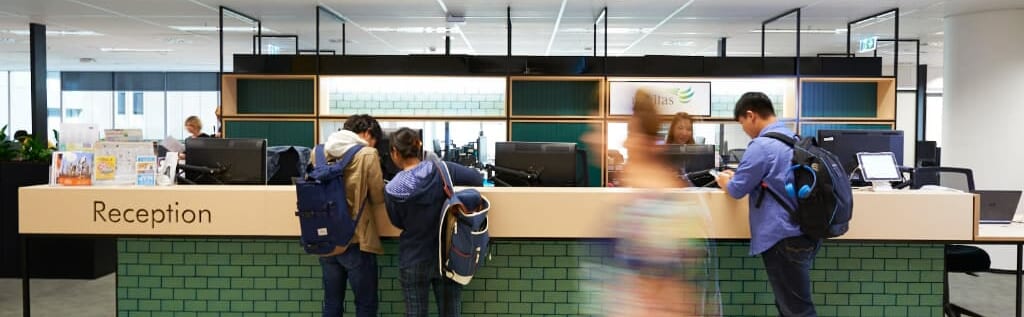 Navitasシドニーハイドパーク校のレセプション