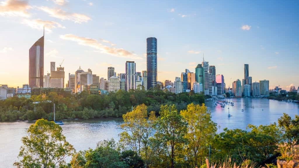 川から見えるブリスベンシティ