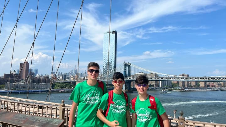 タムウッドキャンプのニューヨークでの生徒の観光の様子