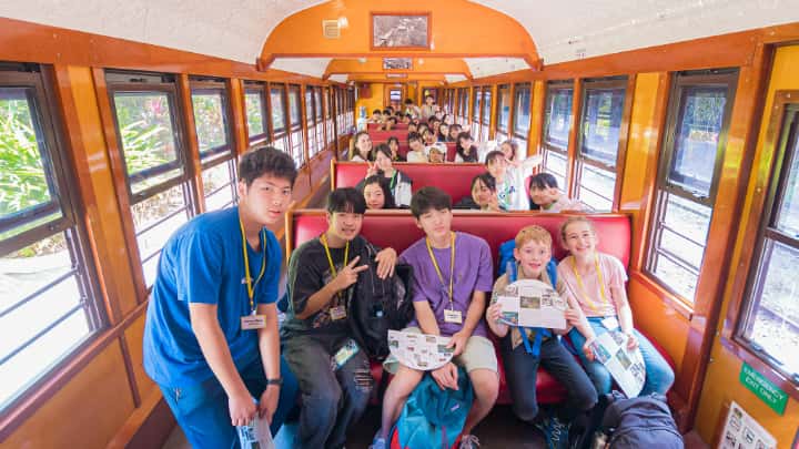 キュランダ鉄道での集合写真